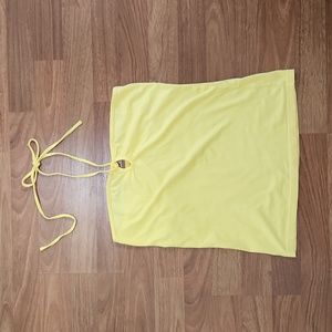 Yellow Cotton Keyhole Halter Top 0